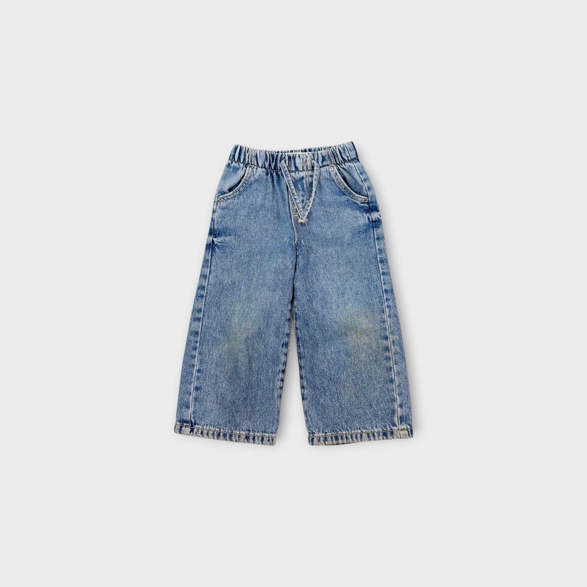 Blue Denim Wide Pants, Size 2