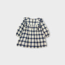 Blue Plaid Long Sleeve Dress, Size 3