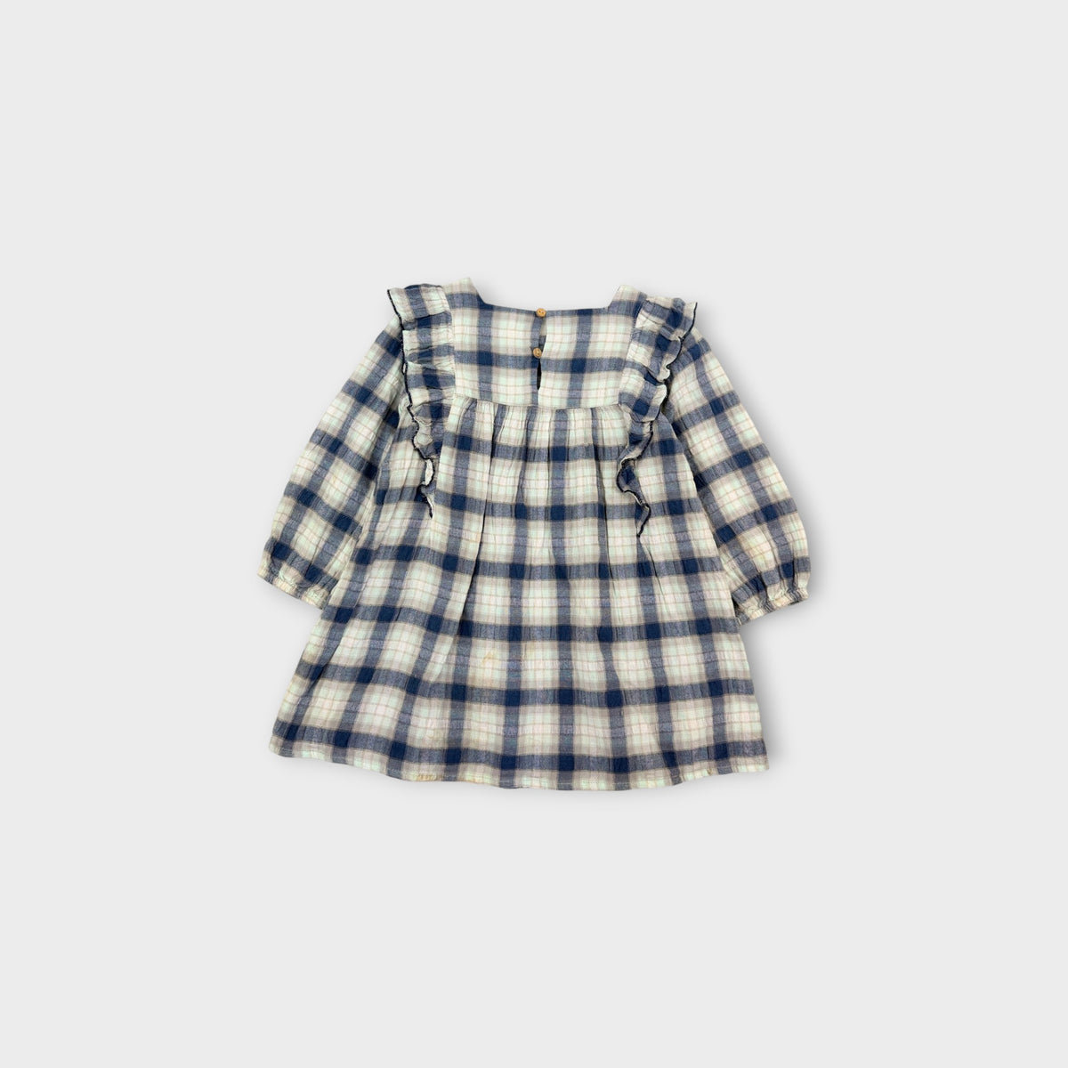 Blue Plaid Long Sleeve Dress, Size 3