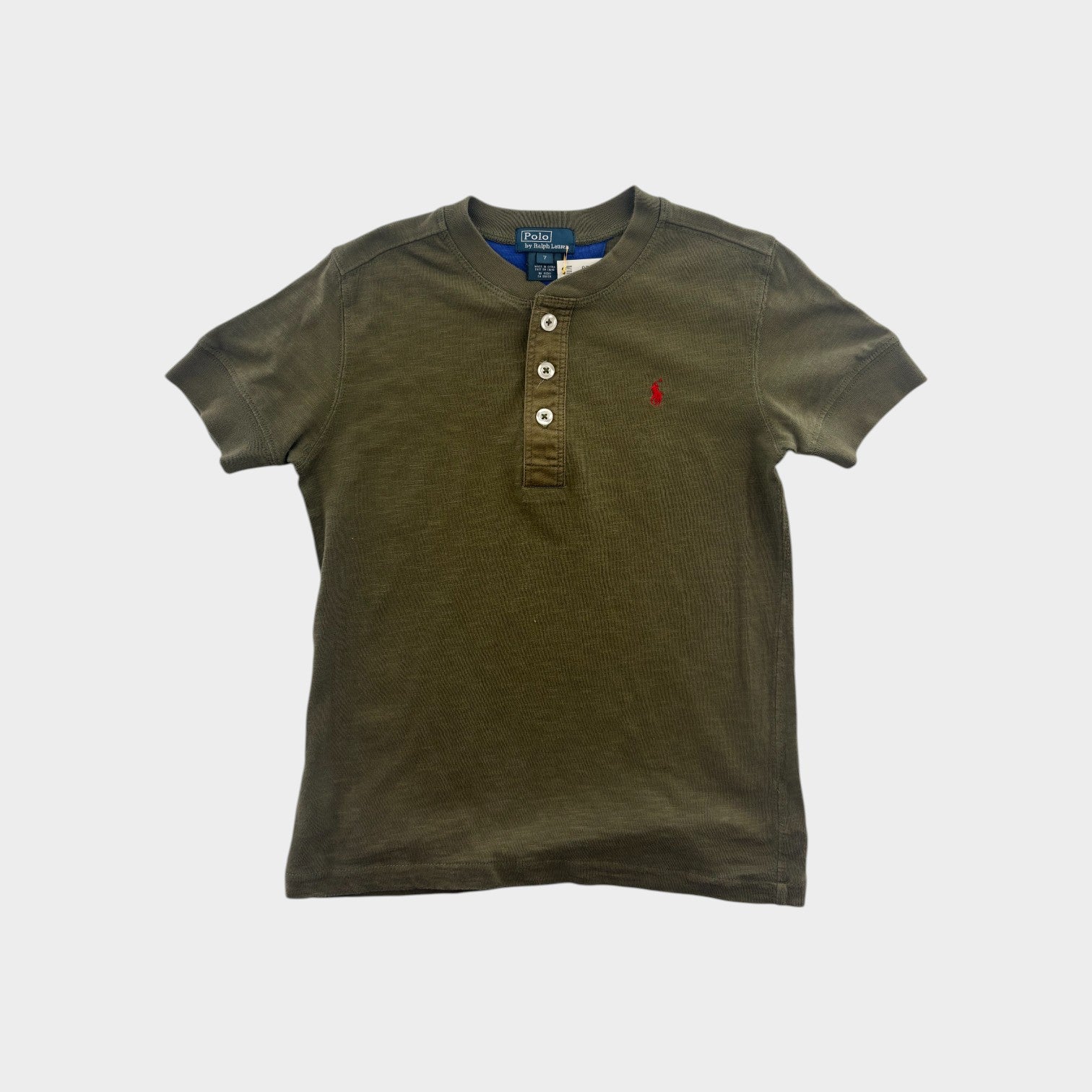 RL Green Henley T-Shirt, Size 7