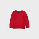 Polo Ralph Lauren Red Cable Knit Jumper, Size 5