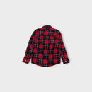 Red & Navy Patchwork Plaid Shirt, Size 6
