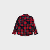 Red & Navy Patchwork Plaid Shirt, Size 6