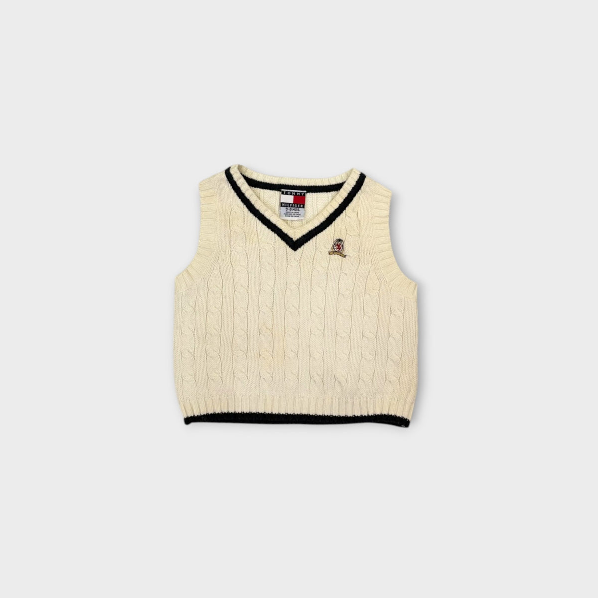 Vintage TH Cable Knit Vest, Size 00