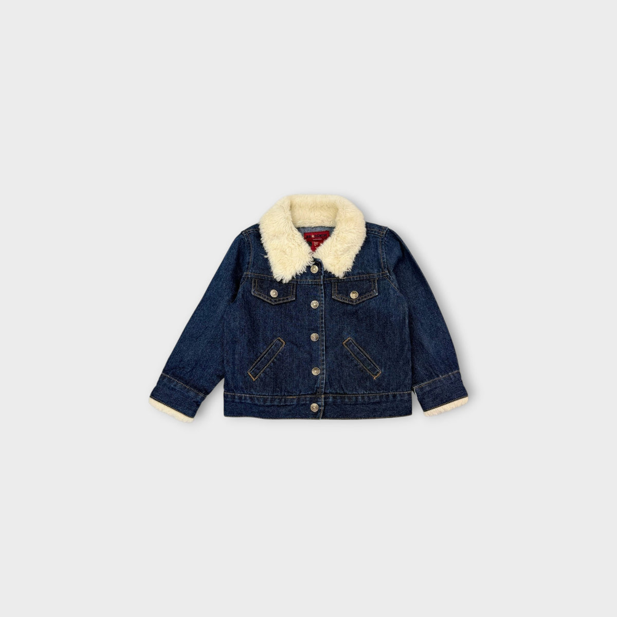 Retro Denim Fur Collar Jacket, Size 3