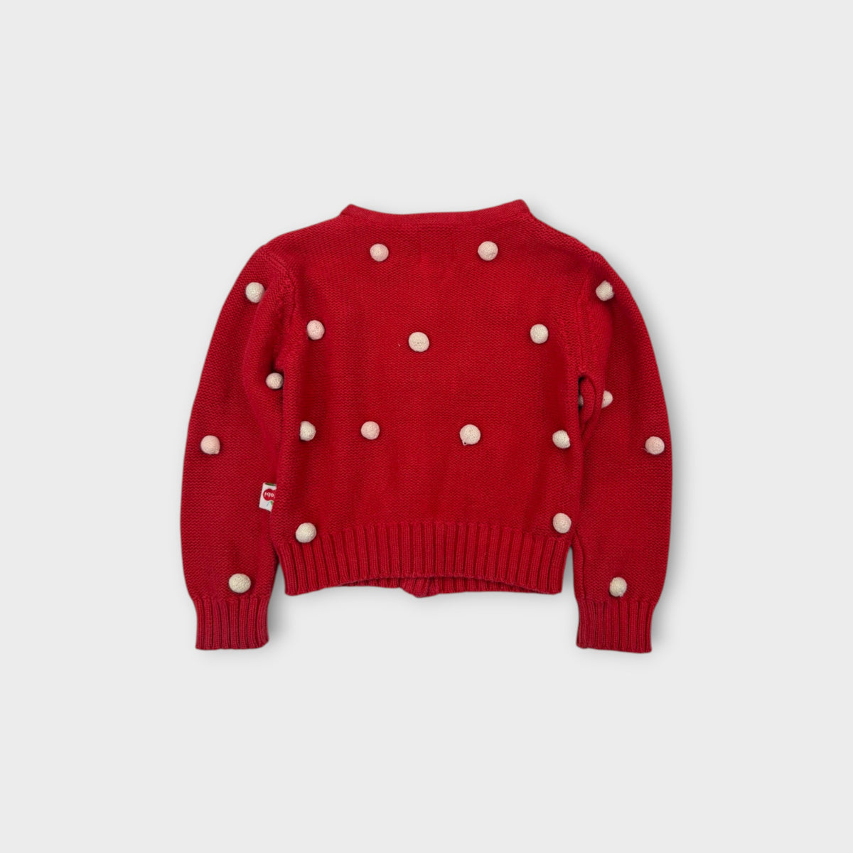 Oobi Red Pom-Pom Cardigan, Size 3
