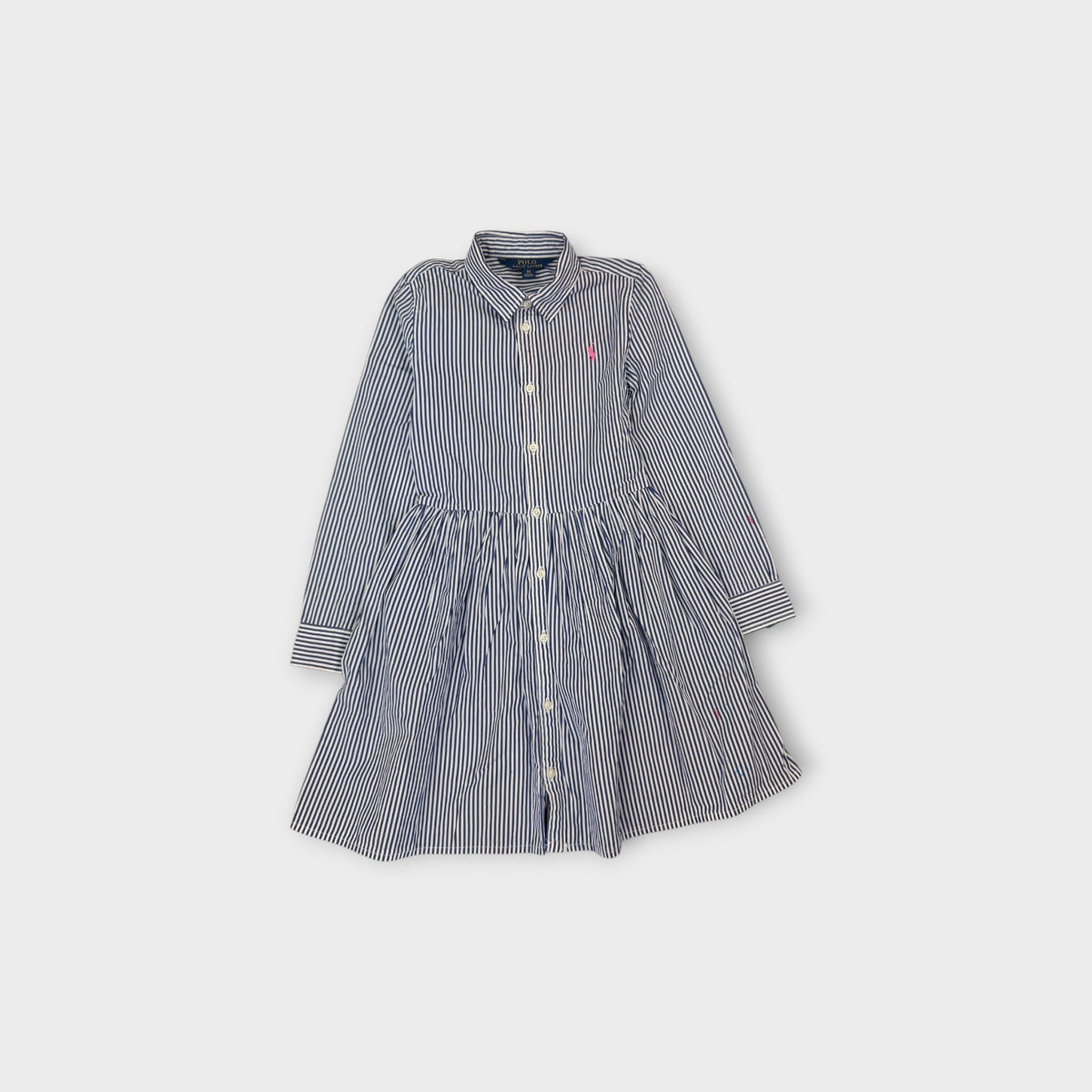 RL Stripe Long Sleeve Dress, Size 6