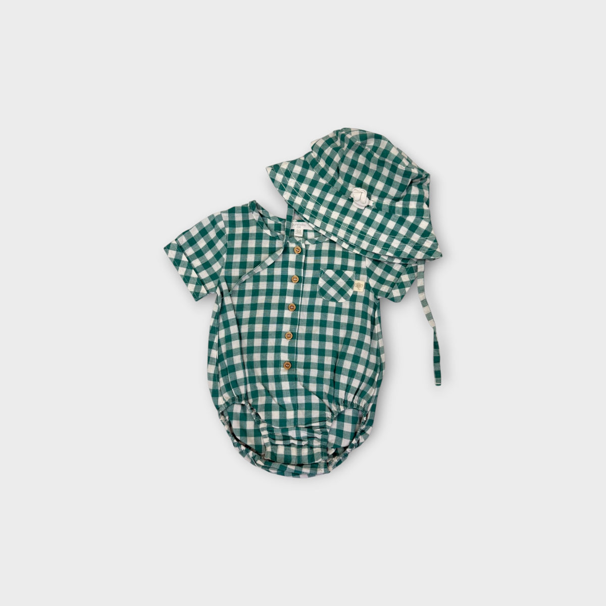 Purebaby Romper and Hat Set, Size 000