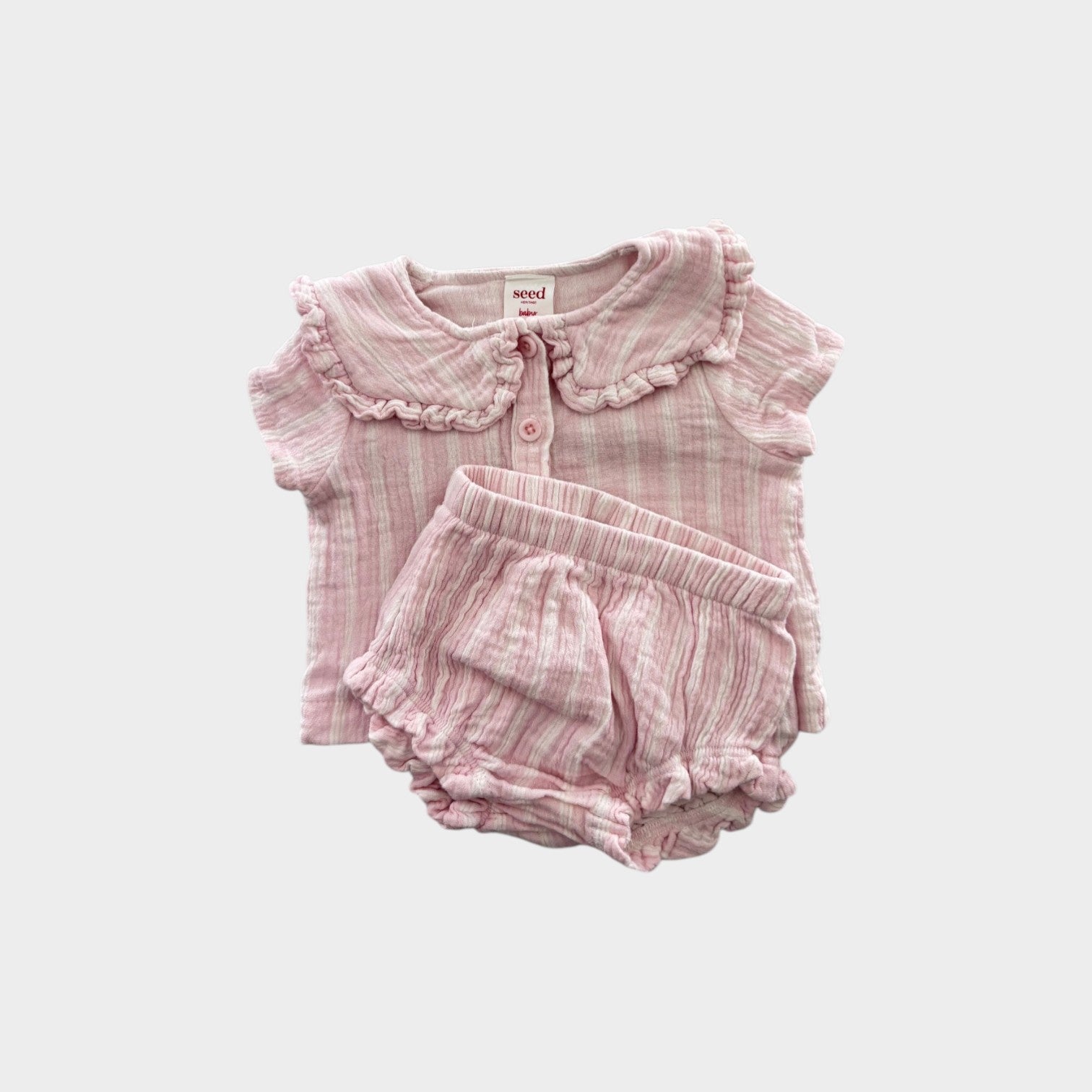 Seed Pink Stripe Set, Size 000