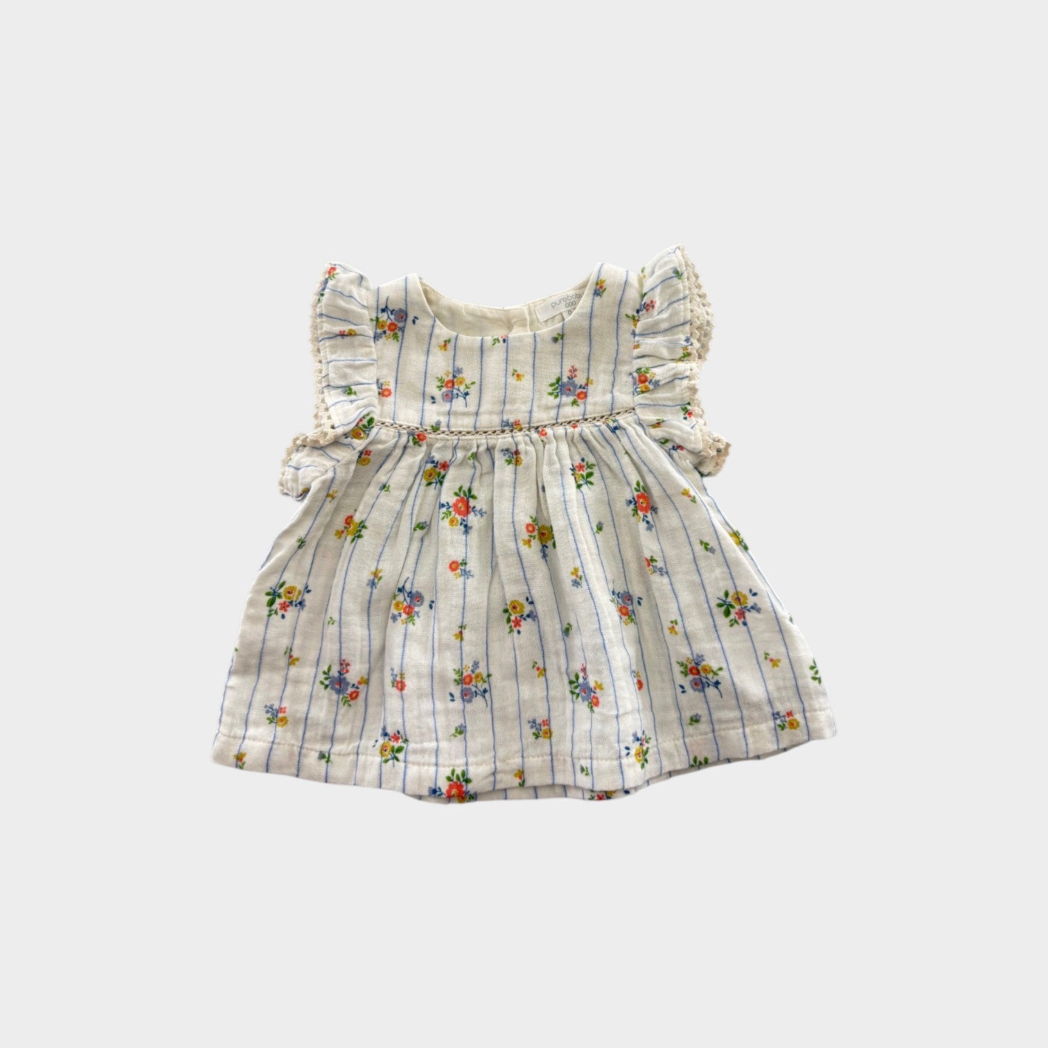 Purebaby Floral Stripe Set, Size 000