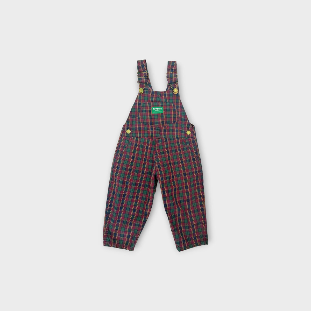 Oshkosh B'Gosh Vintage Plaid Overalls, Size 2