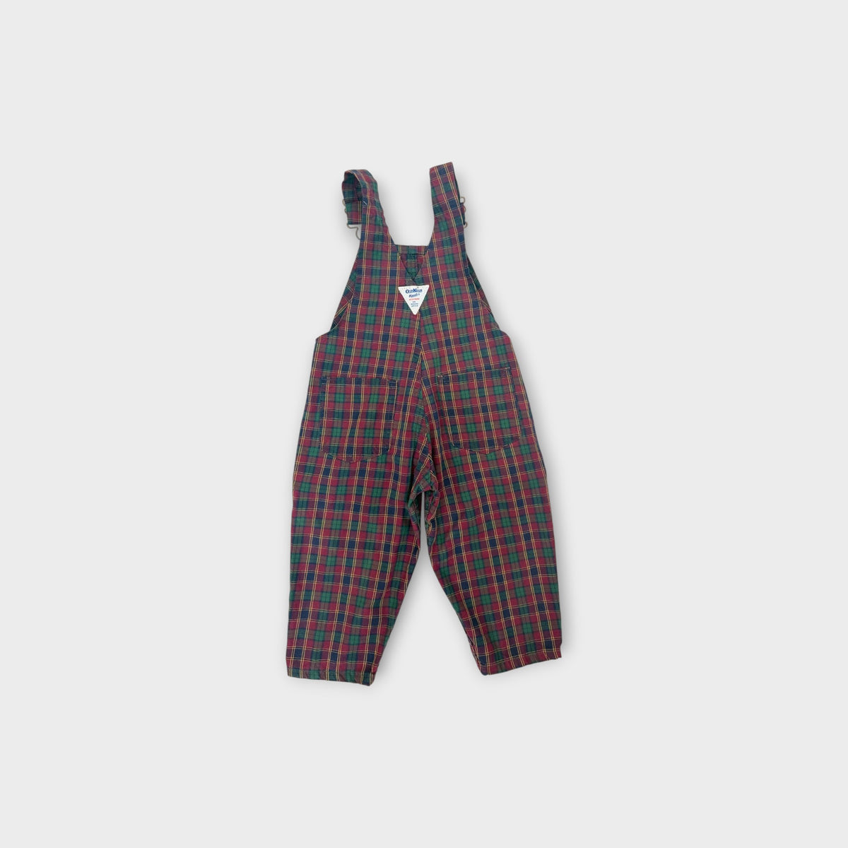 Oshkosh B'Gosh Vintage Plaid Overalls, Size 2