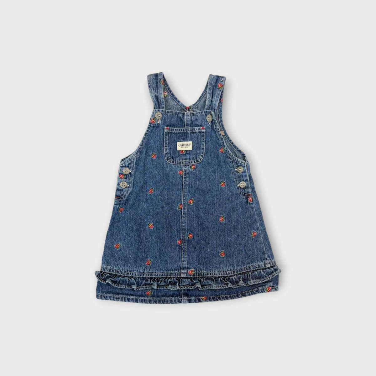 Oshkosh B'Gosh Retro Denim Strawberry Dress, Size 2