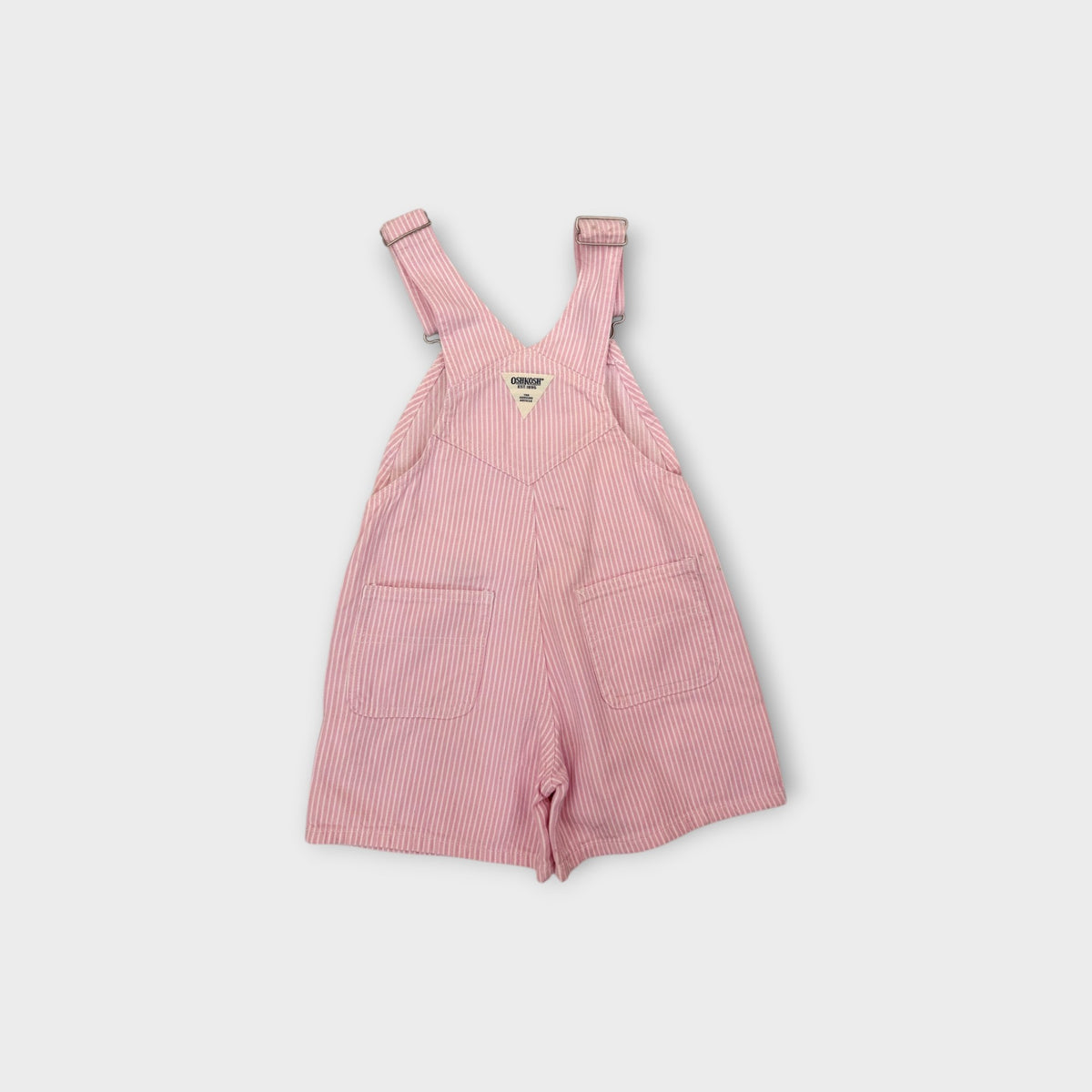 Oshkosh B'Gosh Retro Y2K Pink Hickory Shortalls, Size 4