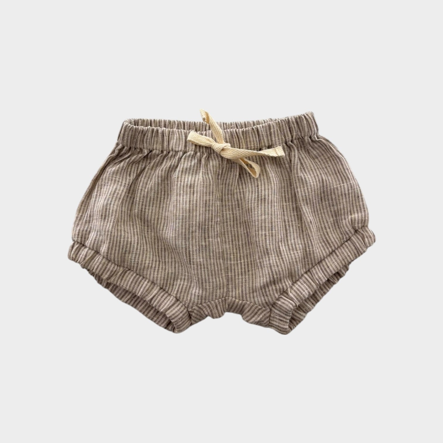Freckly Ollie Stripe Linen Shorts, Size 000