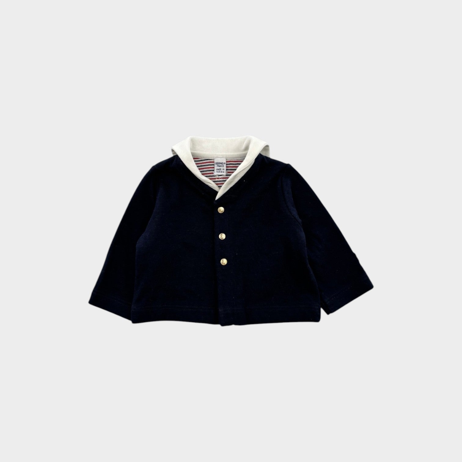 Petit Bateau Sailor Cardigan, Size 000