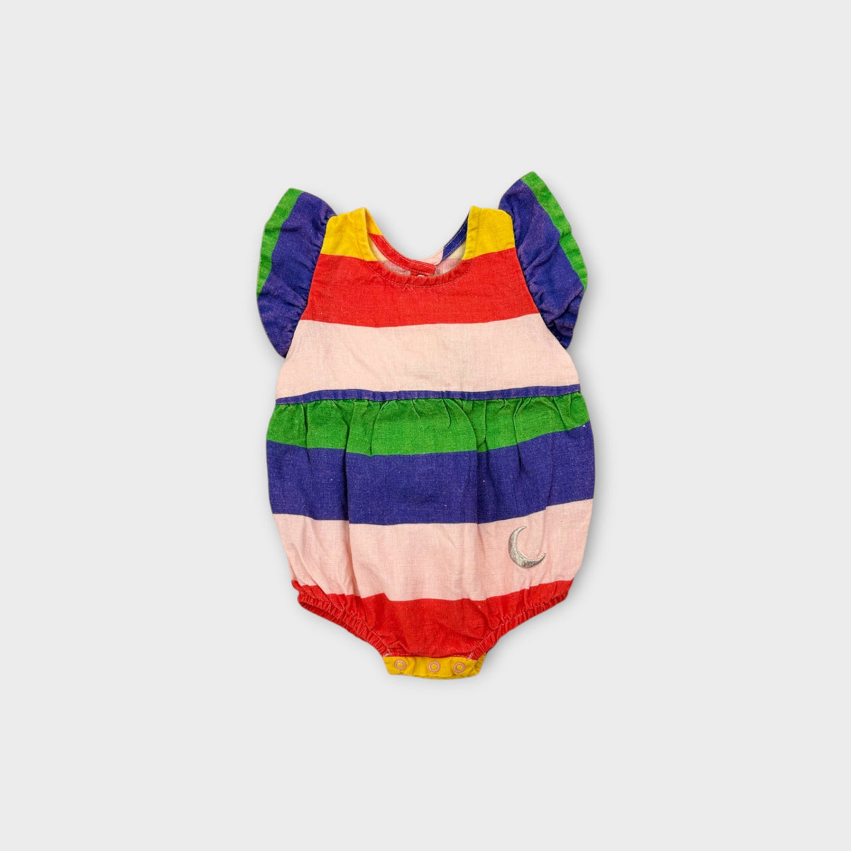 Kip & Co Rainbow Stripe Linen Romper, Size 000