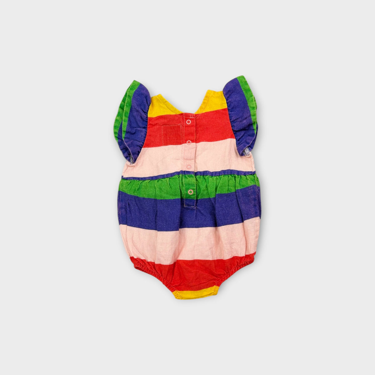 Kip & Co Rainbow Stripe Linen Romper, Size 000