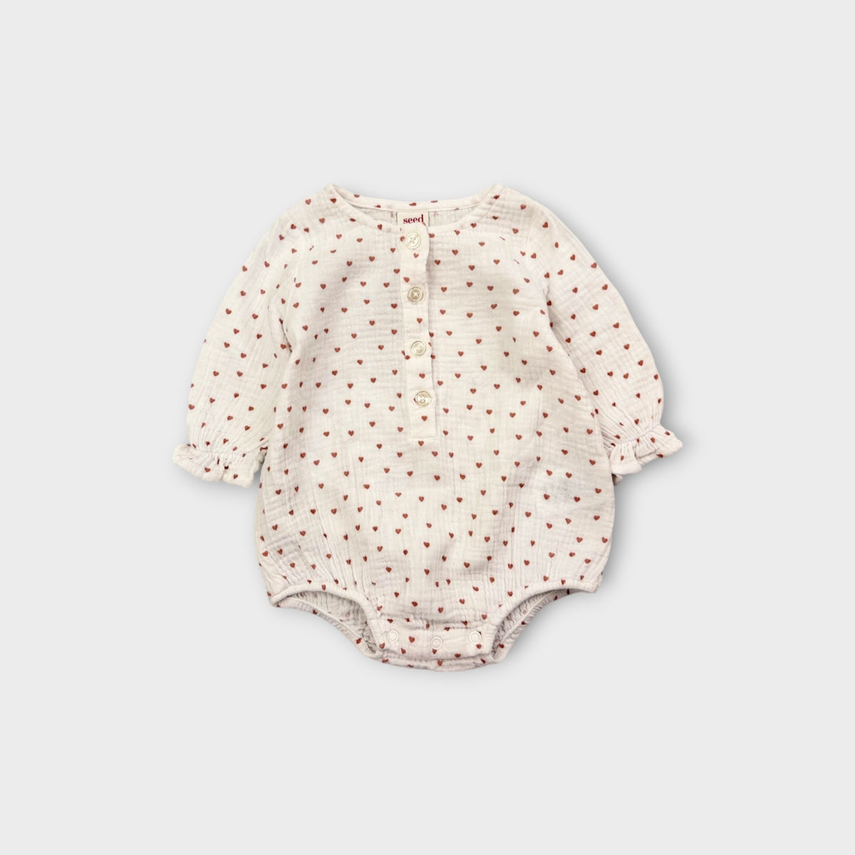 Seed Heritage Heart Muslin Romper, Size 000