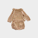 Beige Cotton Floral Set, Size 00