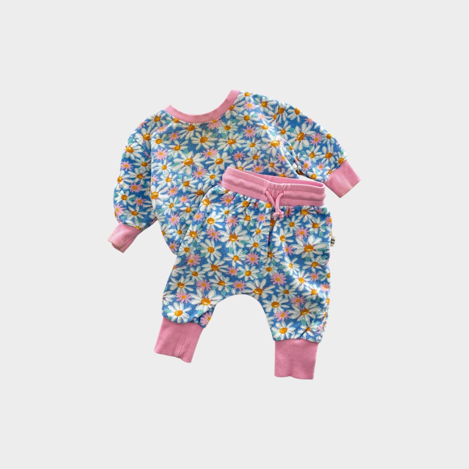 Goldie & Ace Blue Daisy Sweatsuit Set, Size 00