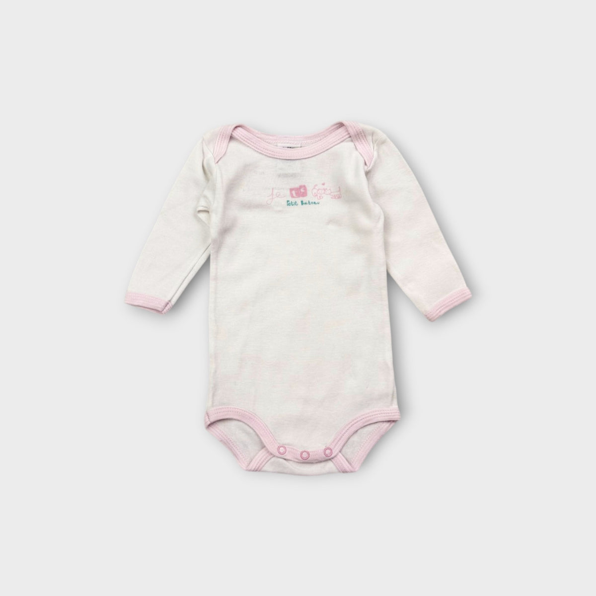 Petit Bateau White Bodysuit, Size 000