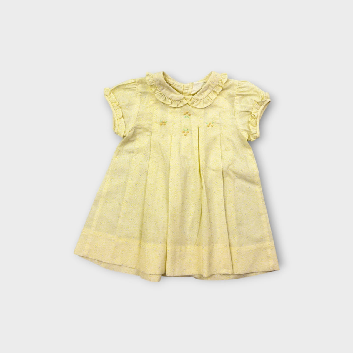 Vintage Yellow Floral Dress, Size 0