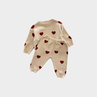 Quincy Mae Heart Knit Set, Size 00