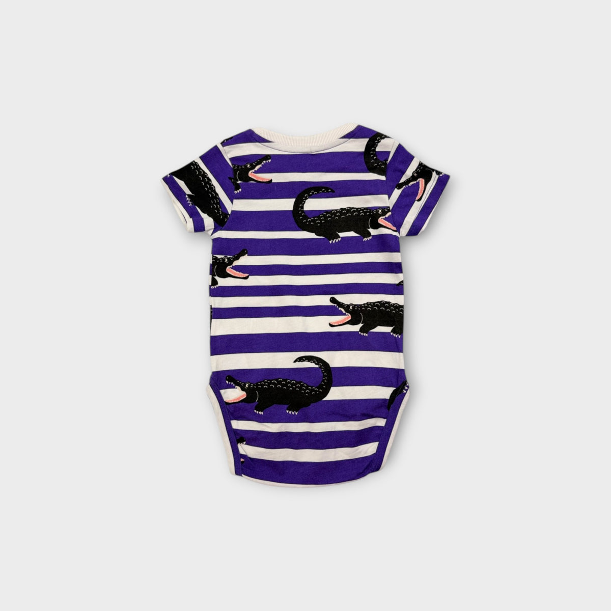 Mini Rodini Stripe Crocodile Bodysuit, Size 00