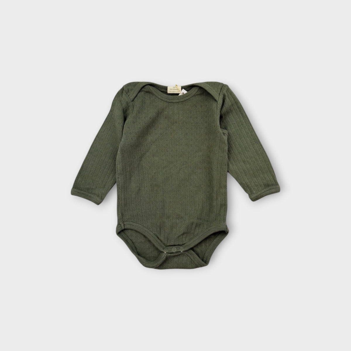 Nature Baby Green Pointelle Bodysuit, Size 00