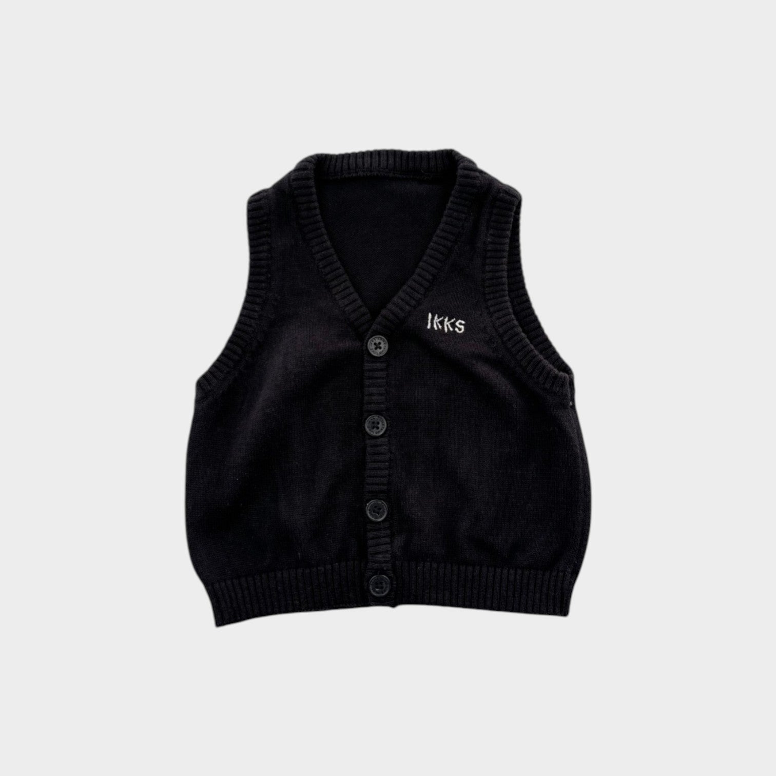 IKKS Black Knit Vest, Size 00