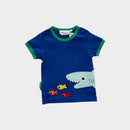 Toby Tiger Blue Shark T-Shirt, Size 00