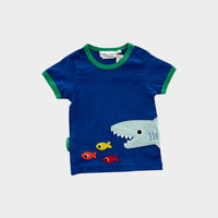 Toby Tiger Blue Shark T-Shirt, Size 00