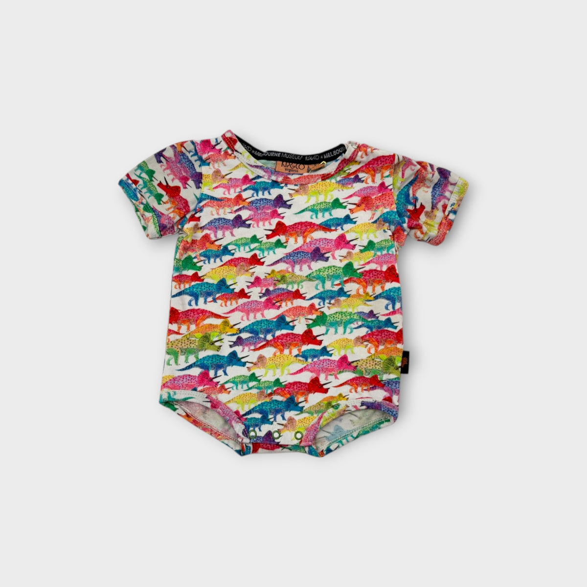 Kip & Co Rainbow Dino Bodysuit, Size 0