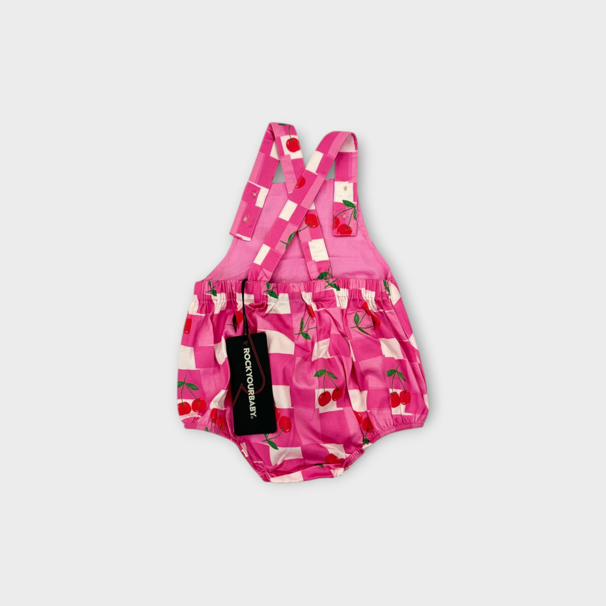 Rock Your Baby Gingham Cherry Romper, Size 00