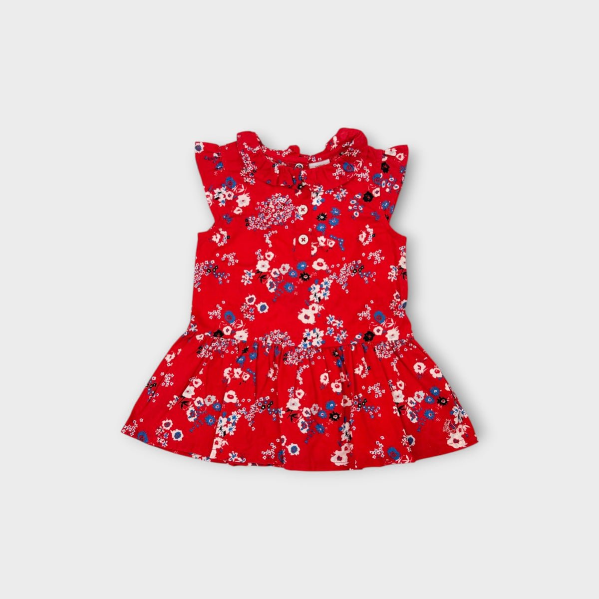 Petit Bateau Red Floral Dress, Size 00