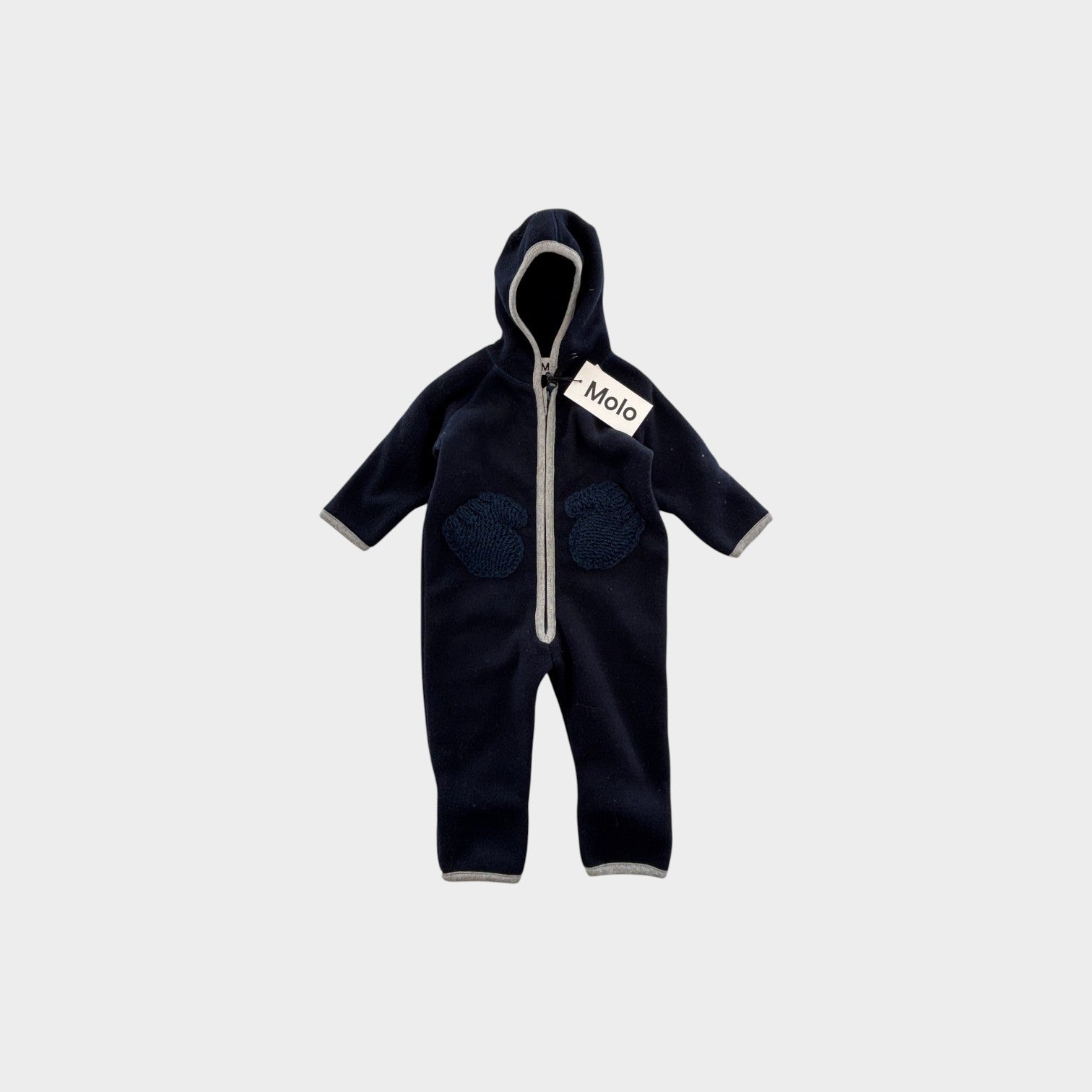 Molo Navy Winter Fleece Onesie, Size 00