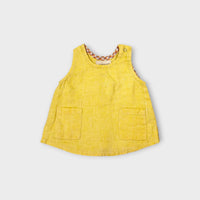 Freckly Ollie Yellow Linen Top, Size 00