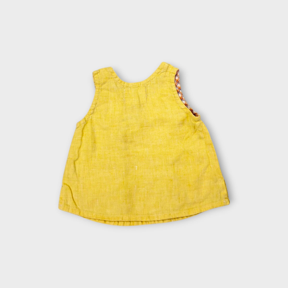 Freckly Ollie Yellow Linen Top, Size 00