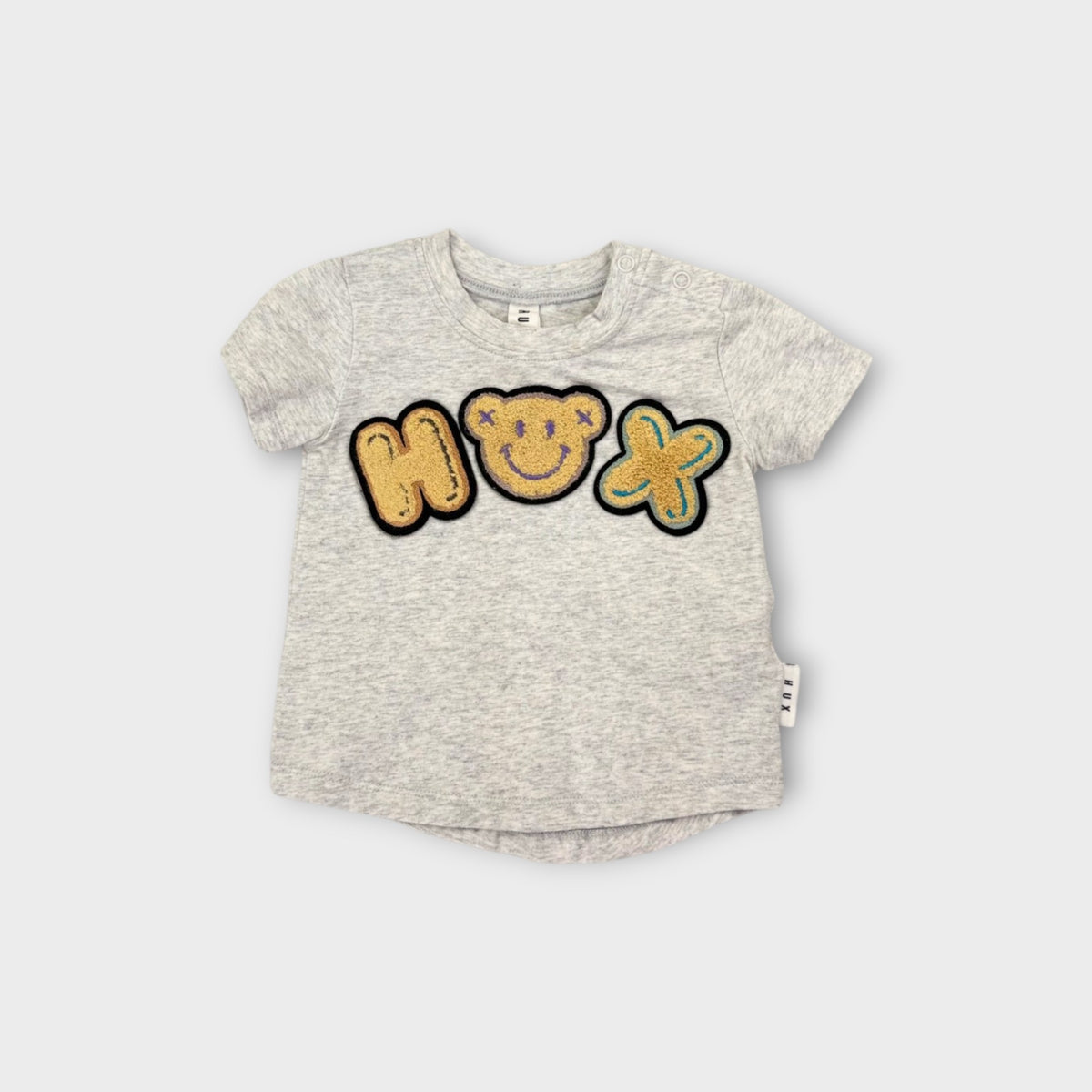 Hux Grey Logo T-Shirt, Size 00