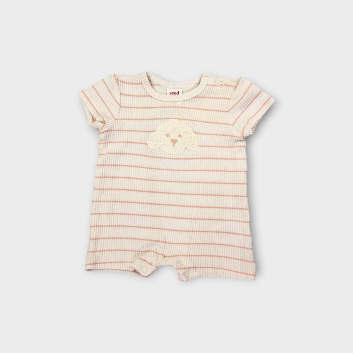 Seed Heritage Stripe Puppy Romper, Size 000