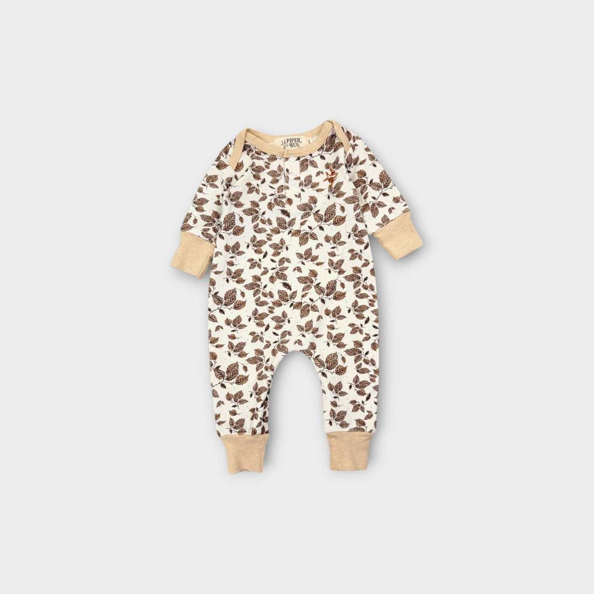 Piper Bug Leaf Print Onesie, Size 000