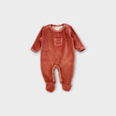 Seed Heritage Pink Velour Onesie, Size 0000