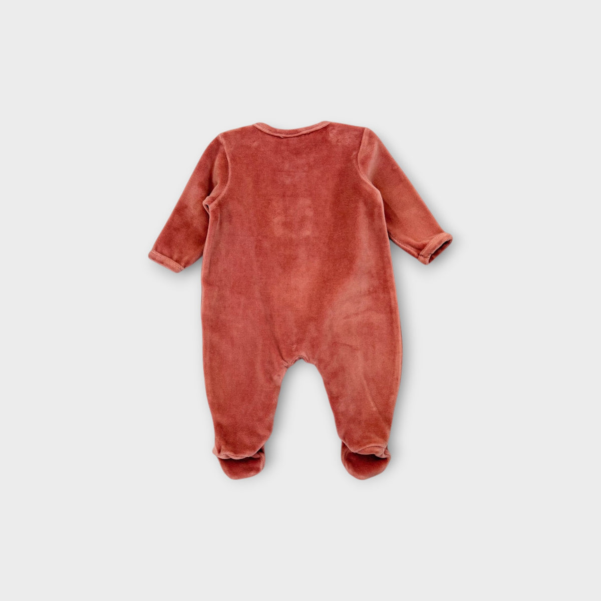 Seed Heritage Pink Velour Onesie, Size 0000