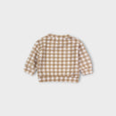 Mini Zali Beige Gingham Matching Set, Size 0