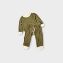 Tiny Trove Olive Terry Matching Set, Size 00