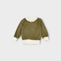 Tiny Trove Olive Terry Matching Set, Size 00