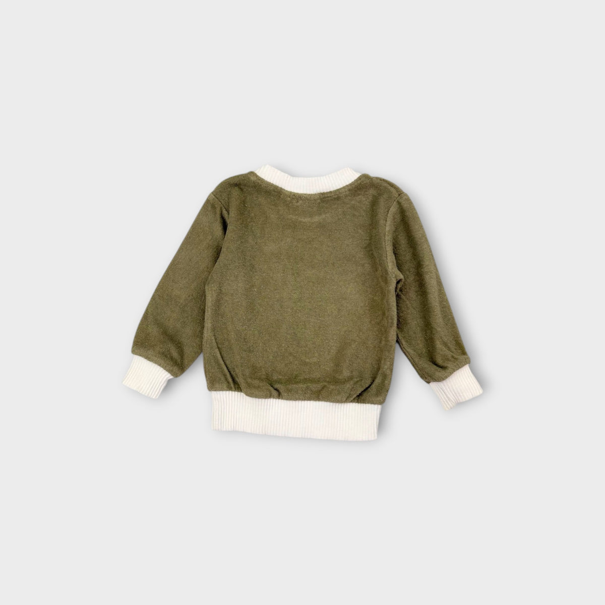 Tiny Trove Olive Terry Matching Set, Size 00