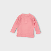 Pink Waffle Long Sleeve Shirt, Size 0
