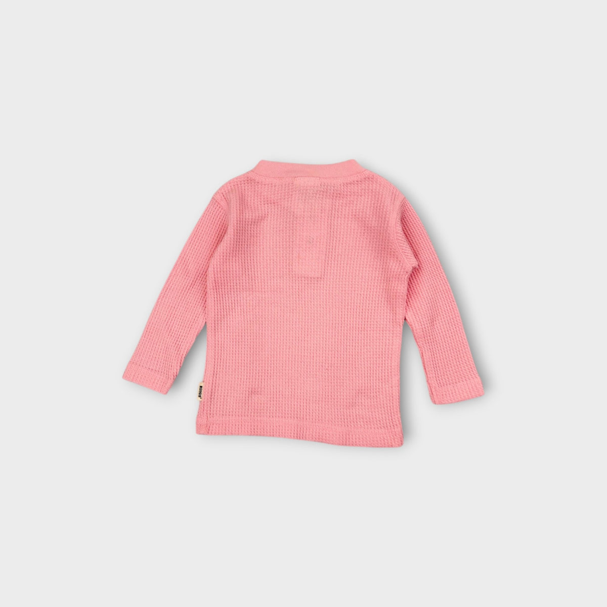Pink Waffle Long Sleeve Shirt, Size 0